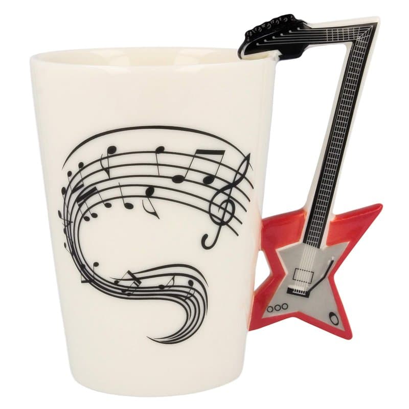 Froster Tasse de Musique Guitare Electrique, Tasse Ceramique 220 ml, Cadeau pour Guitariste Musicien