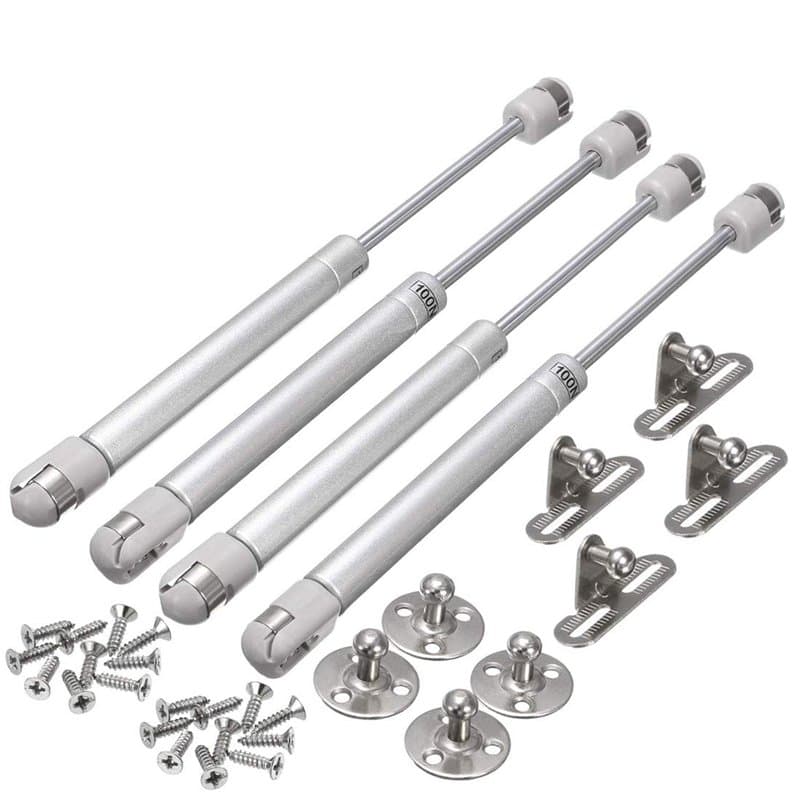 Vérin à Gaz, JESSTOLO 4PCS 100N Vérins Meuble Hydraulique Ressort Amortisseurs à Gaz Bras Pneumatique pour Levage de Porte Armoi