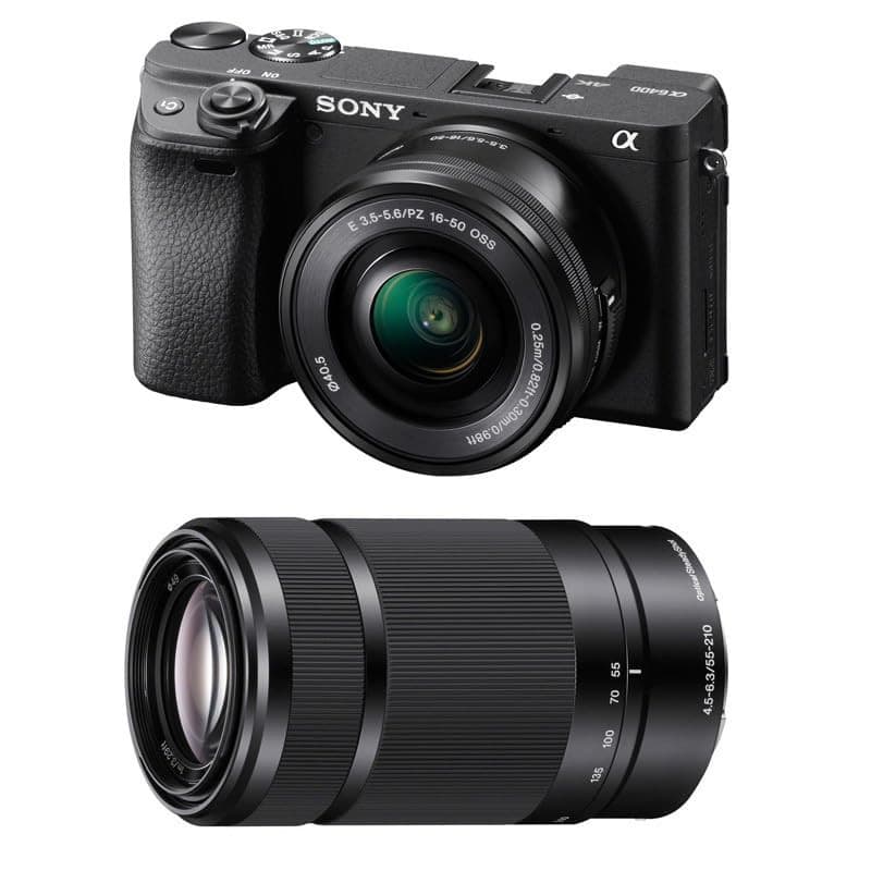 Kit Photo Personnalise cree a l'aide de SONY Alpha 6400 Noir + 16-50 + 55-210