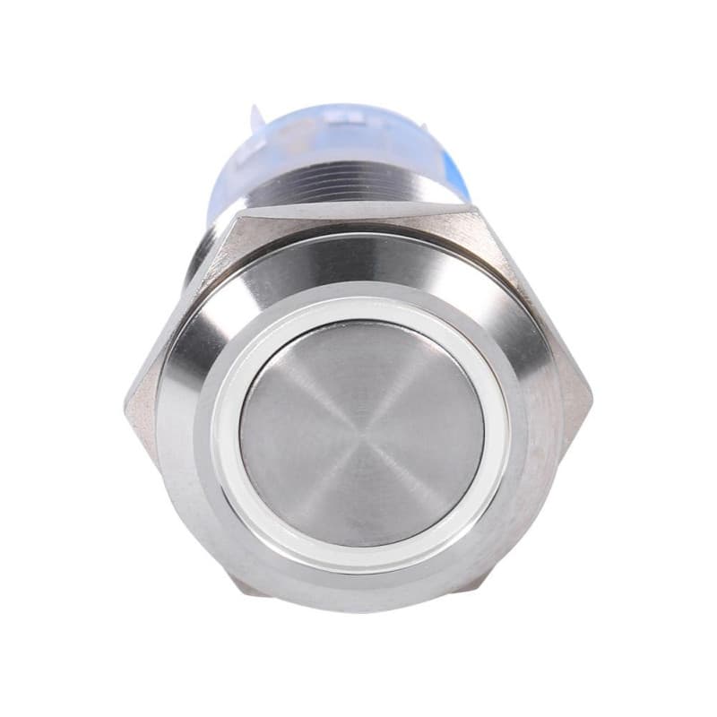 19mm 12-24V Interrupteur à Bouton-Poussoir LED, Keenso Interrupteur à Bascule Autobloquant à Verrouillage Automatique Commutateu