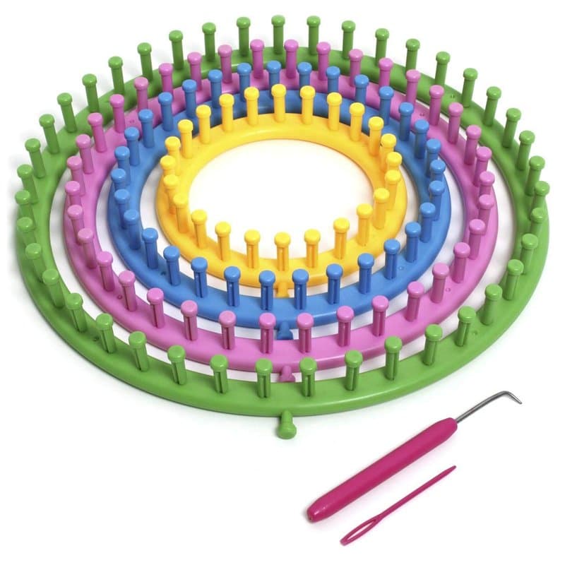 igadgitz home U6988 - Tricotin Circulaire Kit, Métier à Tisser la Laine, Ensable de Métier à Tricoter Rond (4 tailles - 14cm|19c
