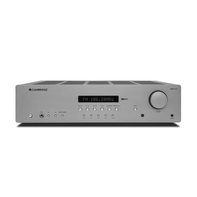 Cambridge Audio AXR100 - Récepteur stéréo Hi-FI séparé de 100 Watts avec scène Phono intégrée Radio FM/AM et Bluetooth 5.0 - Gri