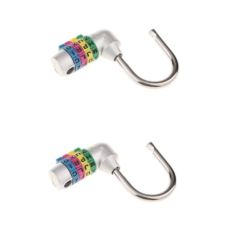 perfk Lot de 2 Cadran à Lettres Combinaison Cadenas Code de 4 Lettres Verrouillage pour Boîte, Casier