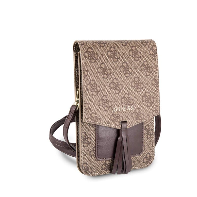 Guess Étui Portefeuille 4G pour téléphone Portable avec étui Beige