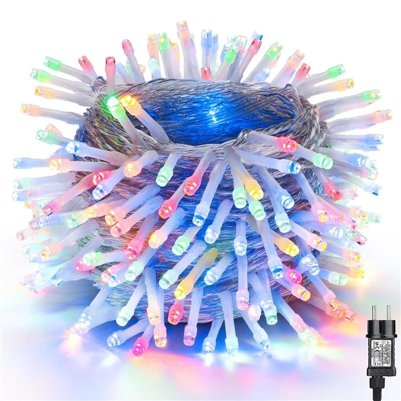 NEXVIN Guirlande Lumineuse Sapin de Noel 20M 200 LED Multicolore Lumiere Sapin de Noel, Guirlande Electrique avec Minuterie 8 Mo