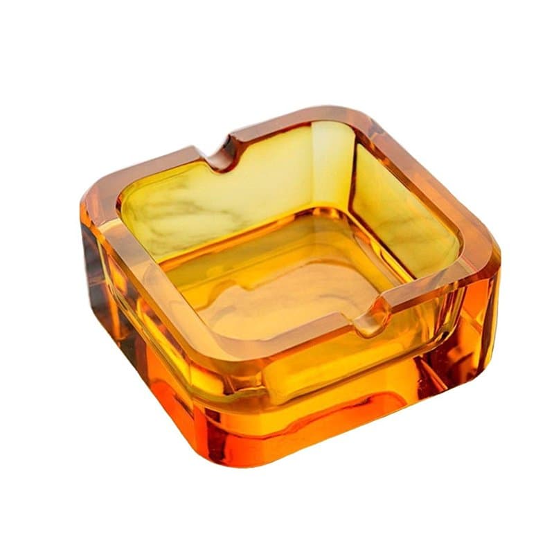 Kepfire Simple Style Cristal Carré Cendriers Mode Créatif Personnalité Cadeau Européen Maison Bureau Café Hôtel Ornements Orange