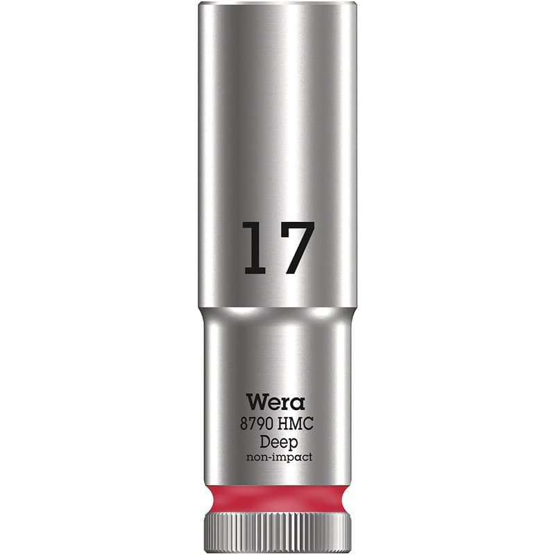 Wera 8790 HMC Deep Douille à emmanchement 1/2", 17.0 mm Rouge