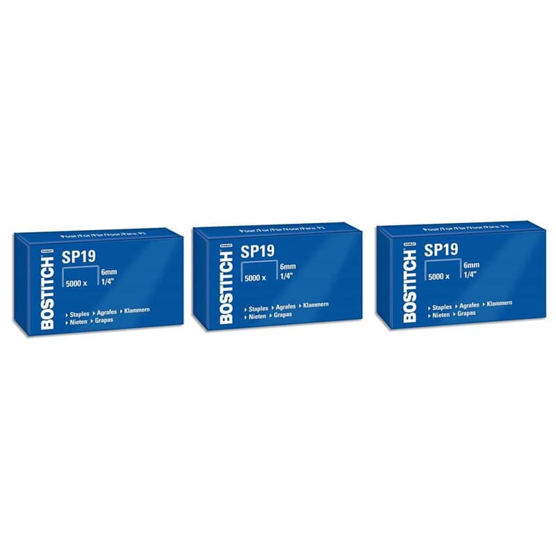 BOSTITCH - 3 Paquets de 5000 Agrafes SP1906Z (15000 agrafes au total)