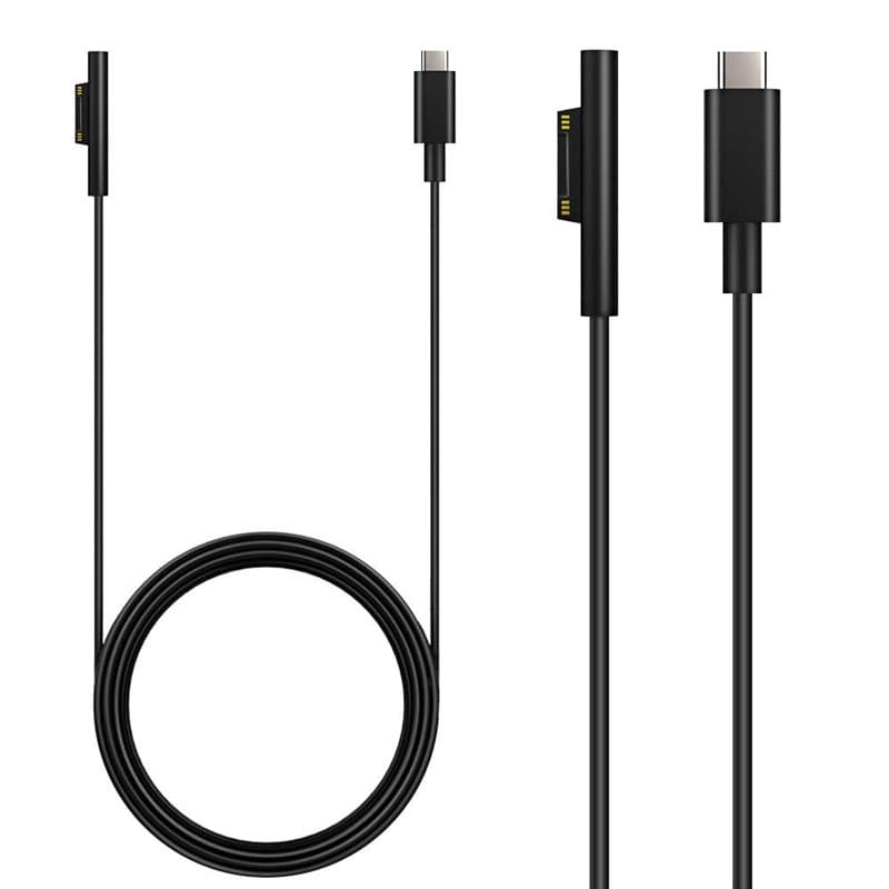 MoKo Câble de Charge USB-C, Surface Connecter à Un Câble Chargeur USB C pour Microsoft Surface Pro X/7/7+/6/5/4/3, Surface Lapto