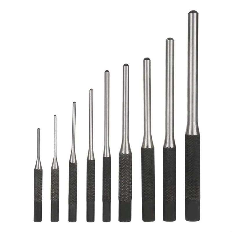 Ensemble de 9 poinçons centraux, outil de trou de marquage de poinçon central en acier de goupille cylindrique de taille différe