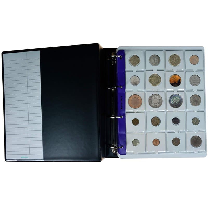PELLER'S Album de Collection XL, 200 Pochettes pour Porte-Monnaie en Carton Standard, Étuis Carton. 10 Feuilles et diviseurs.