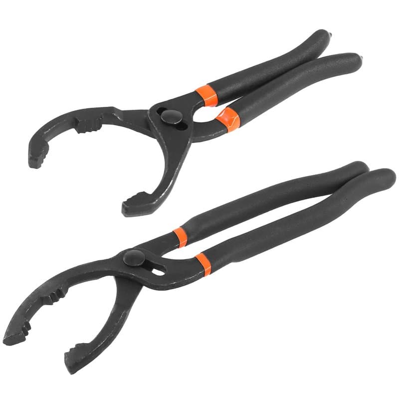 GLARKS Lot de 2 pinces à filtre à huile de 25,4 cm et 30,5 cm de long, angle réglable, clé à filtre à huile pour voiture, moto e