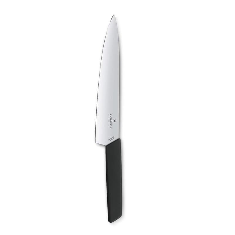 Victorinox Swiss Modern, Couteau à trancher professionnel, Lame extra-tranchante, 22 cm, Manche plastique, Acier inoxydable, noi