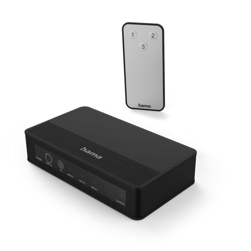 Hama Switch HDMI 4K (Commutateur Multiprises 3 Entrées vers 1 Sortie, Multiviewer Aluminium avec Télécommande, Splitter Xbox PS4