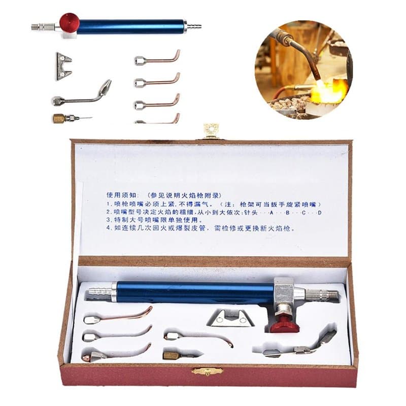 Torche de soudure de bijoux, pistolet de soudure de torche de bijoux de torche à oxygène avec 5 bouts pour des cylindres d'oxygè
