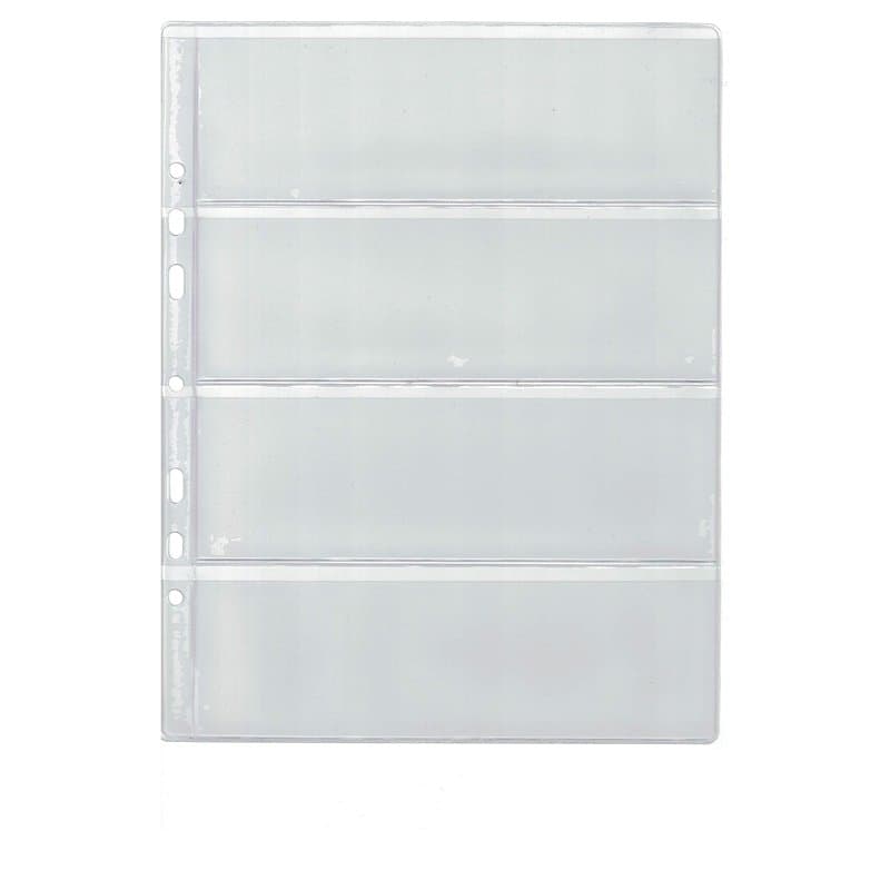 COLLECTOR 10 Pages pour Album de Billets - Type 4 - pour Quatre Billets, intercalaires Feuilles de Rechange supplémentaires ou A