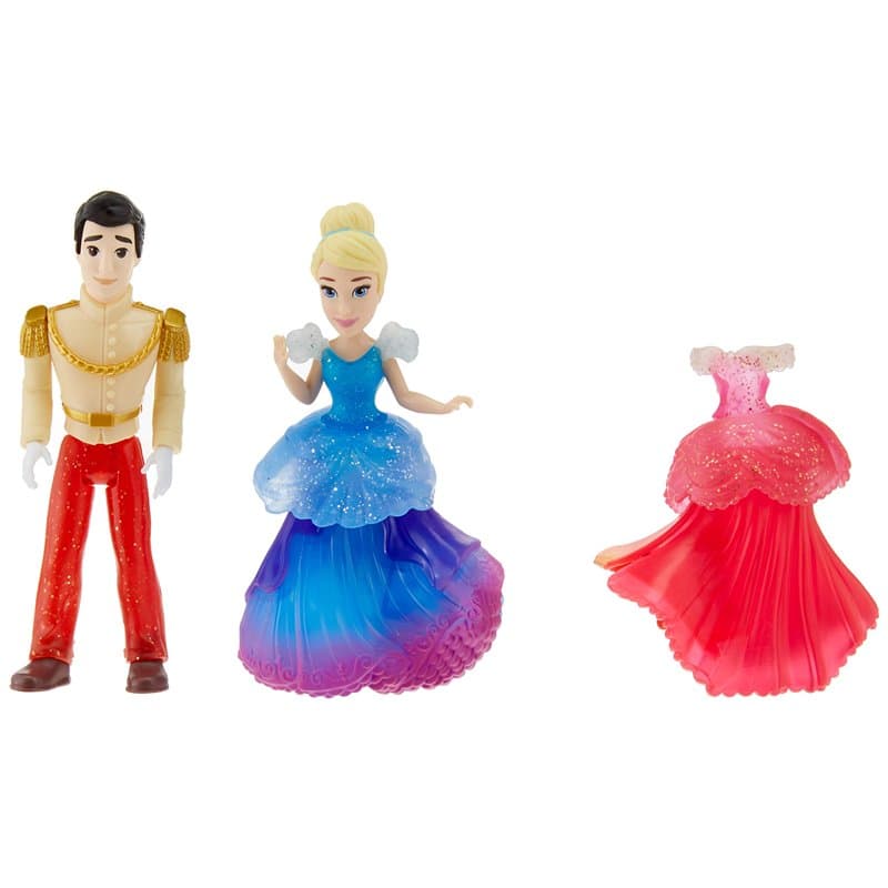 Disney Princesses - Mini Poupees Royal Clips Cendrillon et Son Prince - 8 cm, Multicolore