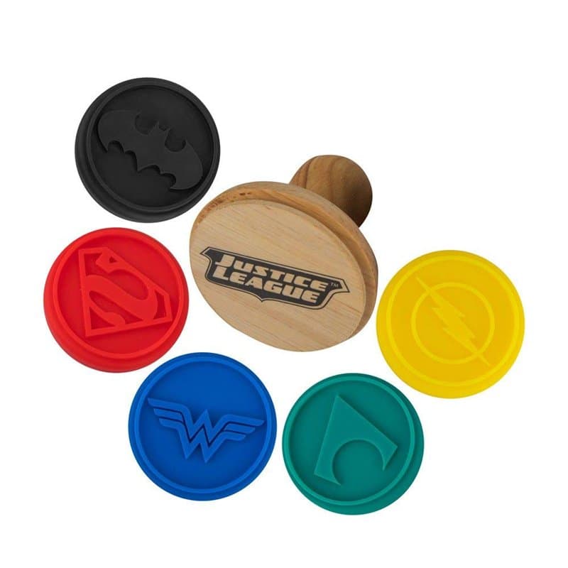 Cinereplicas DC Comics - Tampons à Biscuits Justice League (Set de 5) - Licence Officielle