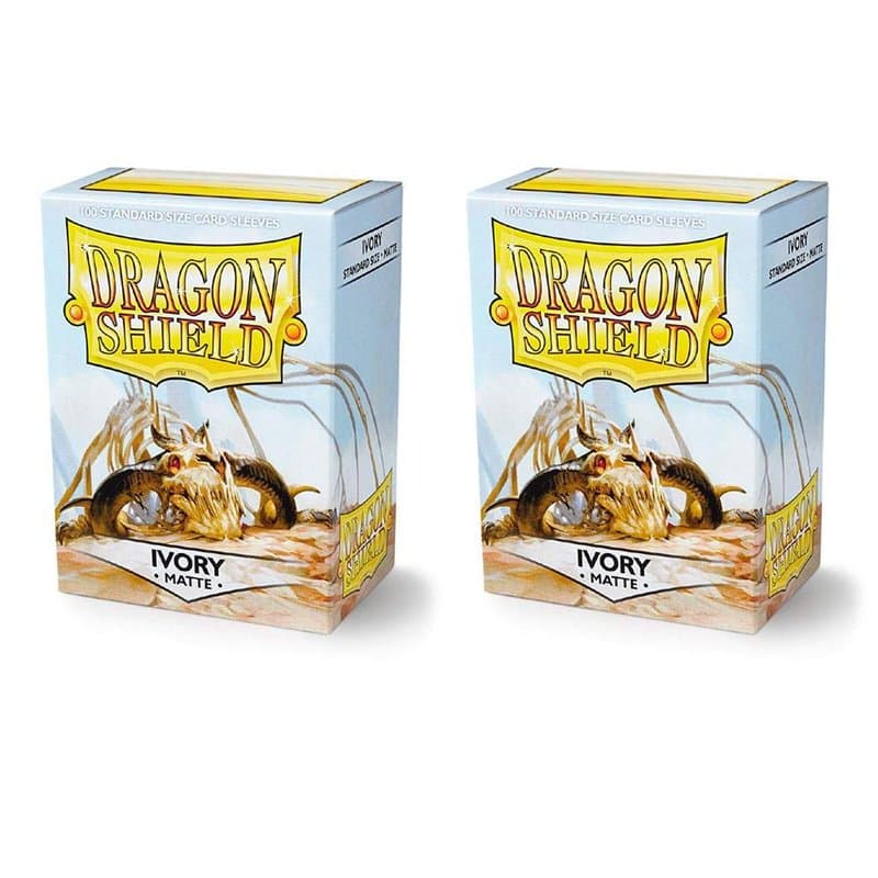 Dragon Shield Matte, Ivory Sleeves Manches (2 Packs, 2x100) pour TCGs Pokemon MTG Magic