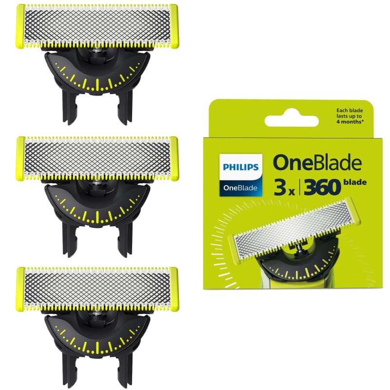 Philips OneBlade Original 360 lames, pour tous les modèles OneBlade et OneBlade Pro, 3 pièces (modèle QP430/60)