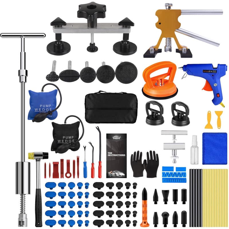 SundpeyPRO Ventouse Carrosserie Kit 119Pcs - Outils Debosselage Carrosserie Kit Debosselage Carrosserie avec Marteau Carrossier