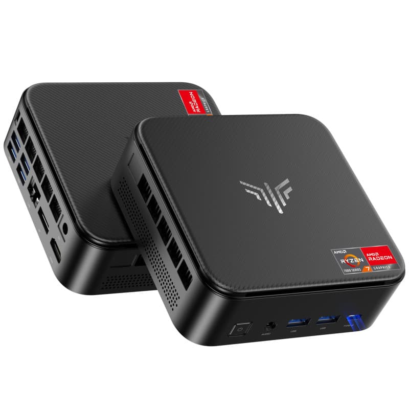 NiPoGi E3B Mini PC AMD Ryzen 7 7730U (jusqu'à 4.5GHz,8C/16T) Micro Ordinateurs de Bureau 16GB RAM 512GB SSD, WiFi 6, BT5.2, Trip