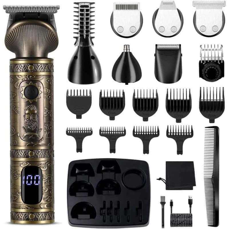 Surker Tondeuse Barbe Homme Tondeuse Cheveux Professionnelle Avec Lame en T de Coupe de Cheveux Chauve 0 mm Rasoir électrique To