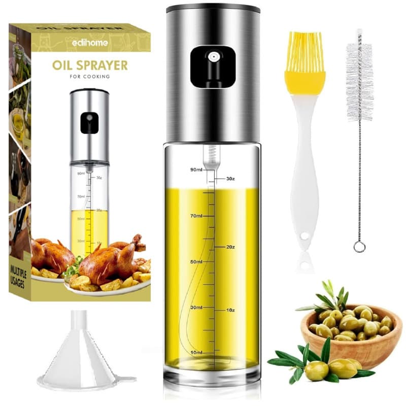 edihome, Spray Huile Cuisine, Vaporisateur pour Friteuse d´Air, 100 ml, Pulverisateur Anti-goutte, Accessoires Friteise sans Hul