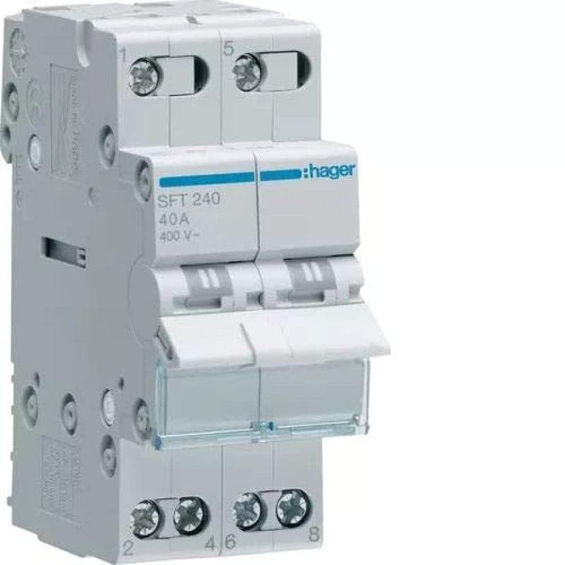 ROTATIVE INTERRUPTIONAL COMMUTER 1-0-2-2 2 POLES 40A 2 MODULES SFT240