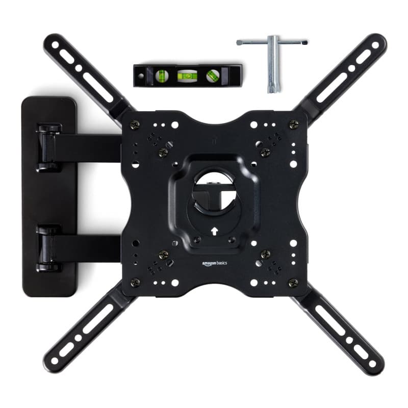 Amazon Basics Support mural pivotant et inclinable pour TV, moniteur plat et incurvé de 66-140 cm jusqu'à 36 kg/max. VESA 400 x