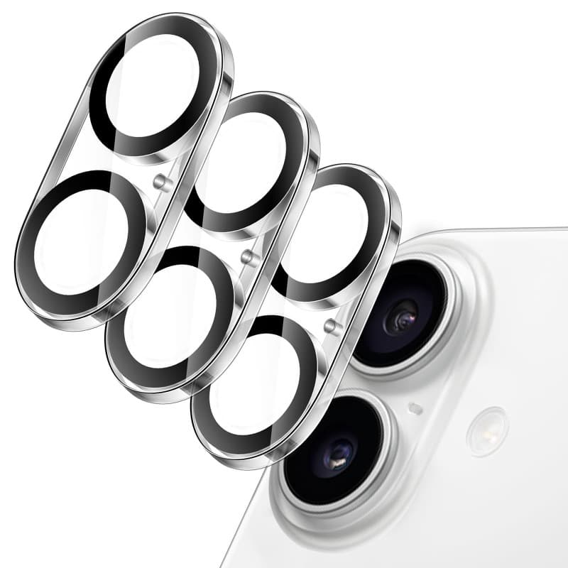 JETech Protecteur d'Objectif de Caméra pour iPhone 17 6,3 Pouces, Verre Trempé 9H, Anti-Rayures, Compatible Coque, N'affecte pas