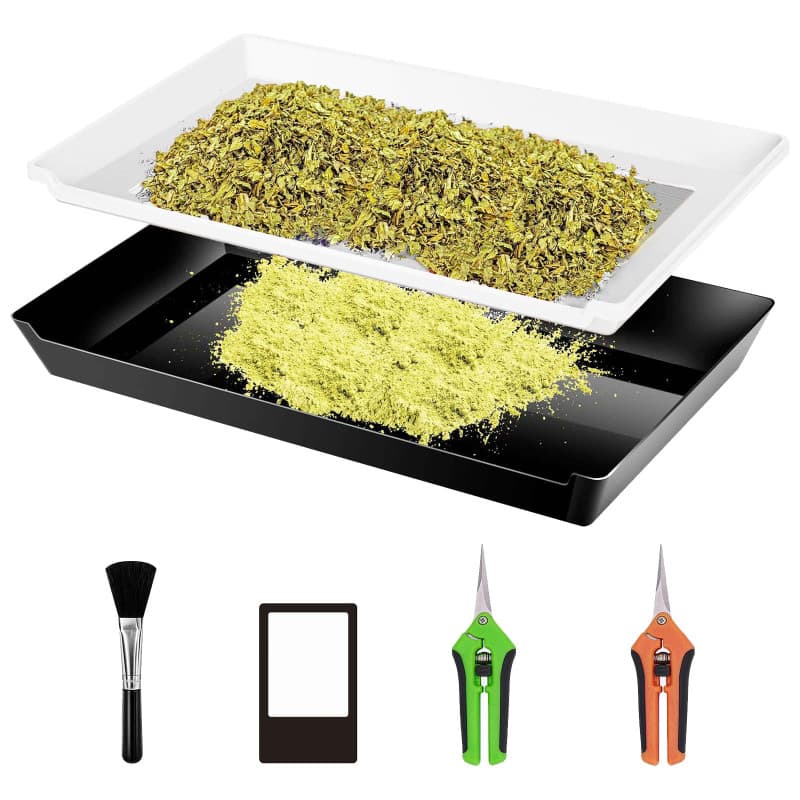 Plateau de Coupe, Bac de Finition avec Zone de Filtre de 15 * 10 Pouces Tamis à Pollen avec Deux Ciseaux Un Carte Grossissante e
