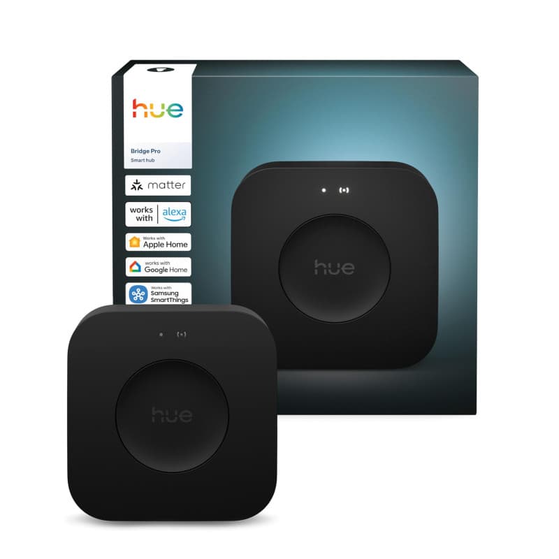 Philips Hue Bridge Pro, Smart Light Hub, sans Fil, cryptage avancé, Prend en Charge Plus de 150 lumières et Plus de 50 Accessoir