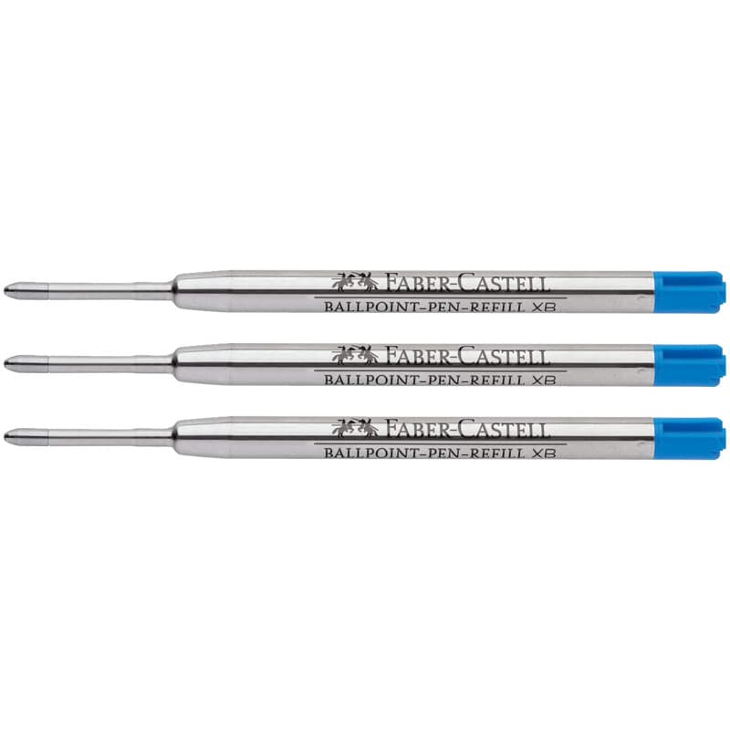 Faber-Castell Lot de 3 recharges pour stylo à bille - Extra large - Bleu