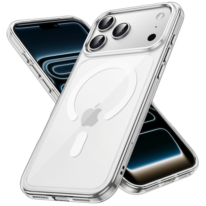 JETech Coque Magnétique pour iPhone 17 Pro Max 6,9 Pouces Compatible avec MagSafe, Étui Housse Antichoc Bumper, Arrière Transpar