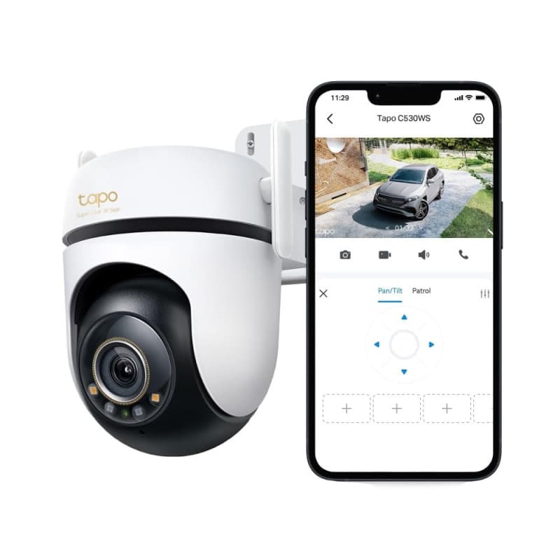 Tapo C530WS Caméra de Surveillance extérieure 360°, 3K 5MP, Vision Nocturne Couleur Starlight, détection IA, Suivi de Mouvement,