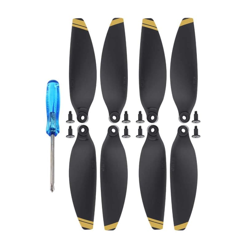 WANGCL 2Pairs Drone Hélices pour DJI Mavic Mini, Hélices à faible bruit Puissant Poussée Drone Accessoires - Finition or
