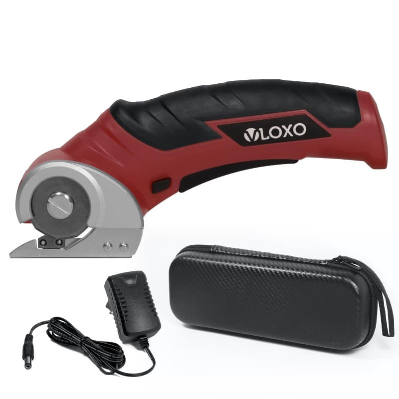VLOXO Ciseaux Électriques Tissu Couture, Rotary Cutter Couture Ciseaux Électriques avec Serrure de Sécurité, Couper Carton Cuir