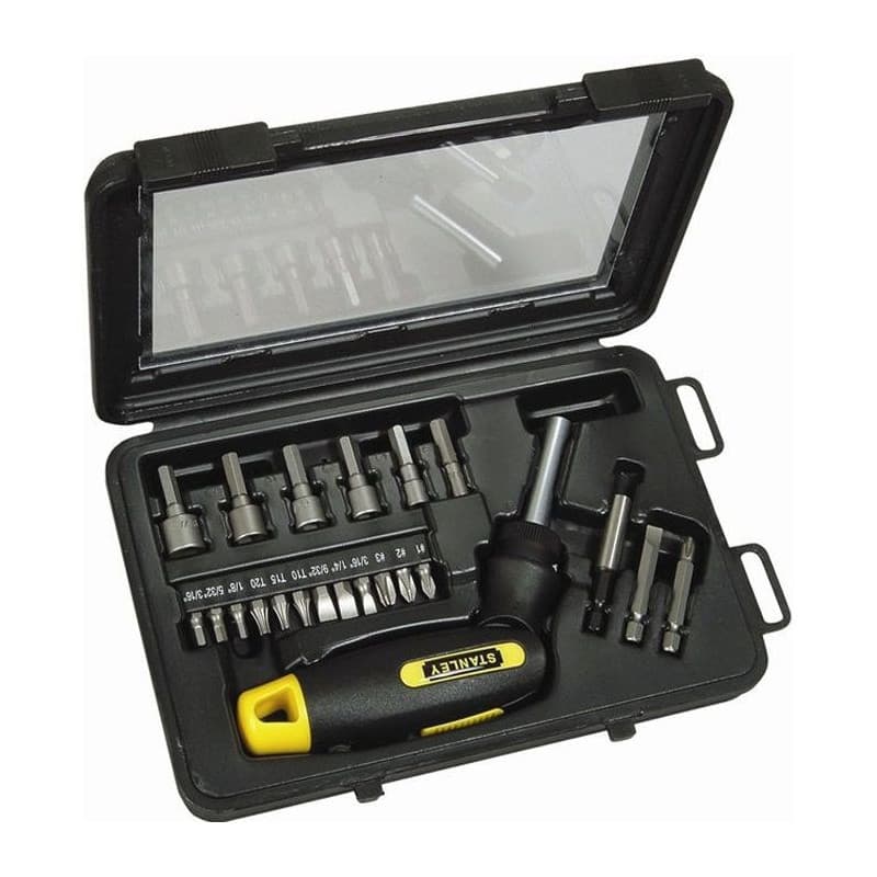 Tournevis porte-embouts a cliquet STANLEY - 0-63-022 - Coffret de 25 pieces
