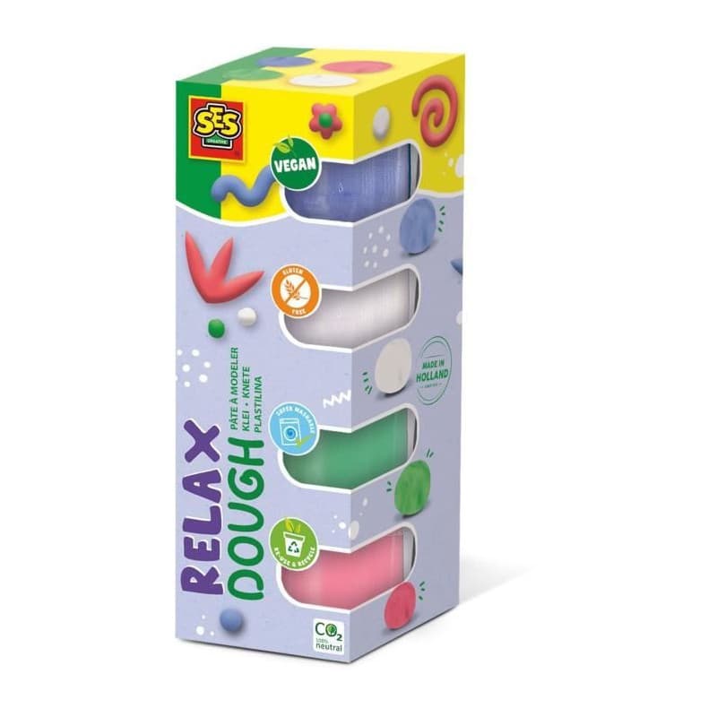 Pâte a modeler - SES CREATIVE - Feel good - Relax (4x90gr) - Végane - Lavable - Souple