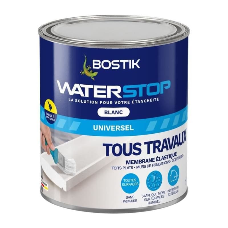 Membrane d'étanchéité - BOSTIK - Waterstop - Réparation fuites - Pot 1 kg - Blanc