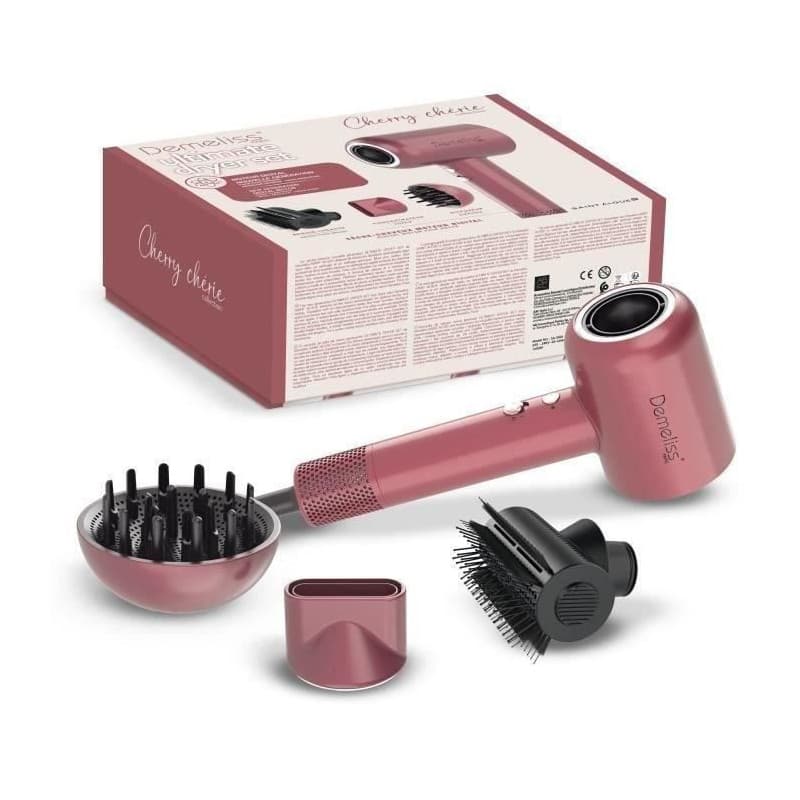 Seche-cheveux - DEMELISS - ULTIMATE DRYER SET - Diffuseur magnétique - 1600 W - Cherry Chérie