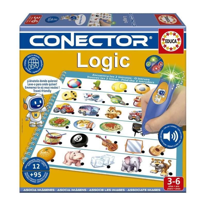 Conector Logic - Jeu éducatif - EDUCA - 90 questions, 12 themes, format livre - Des 3 ans