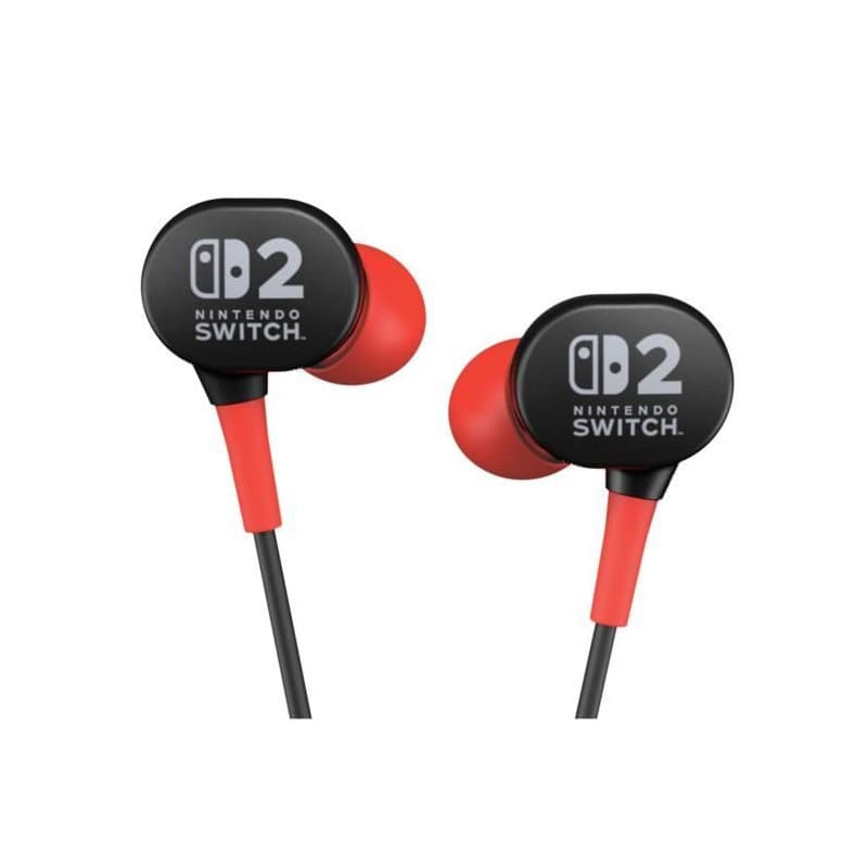 Ecouteurs filaires - Power A - Nintendo Switch 2 - Noir et Rouge