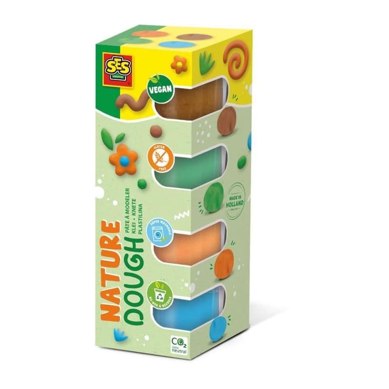 Pâte a modeler - SES CREATIVE - Feel good - Végane - Sans gluten - Lavable (4x90gr)