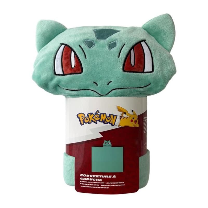 Plaid polaire a capuche 3D - POKEMON - Bulbizarre - 120 x 150 cm