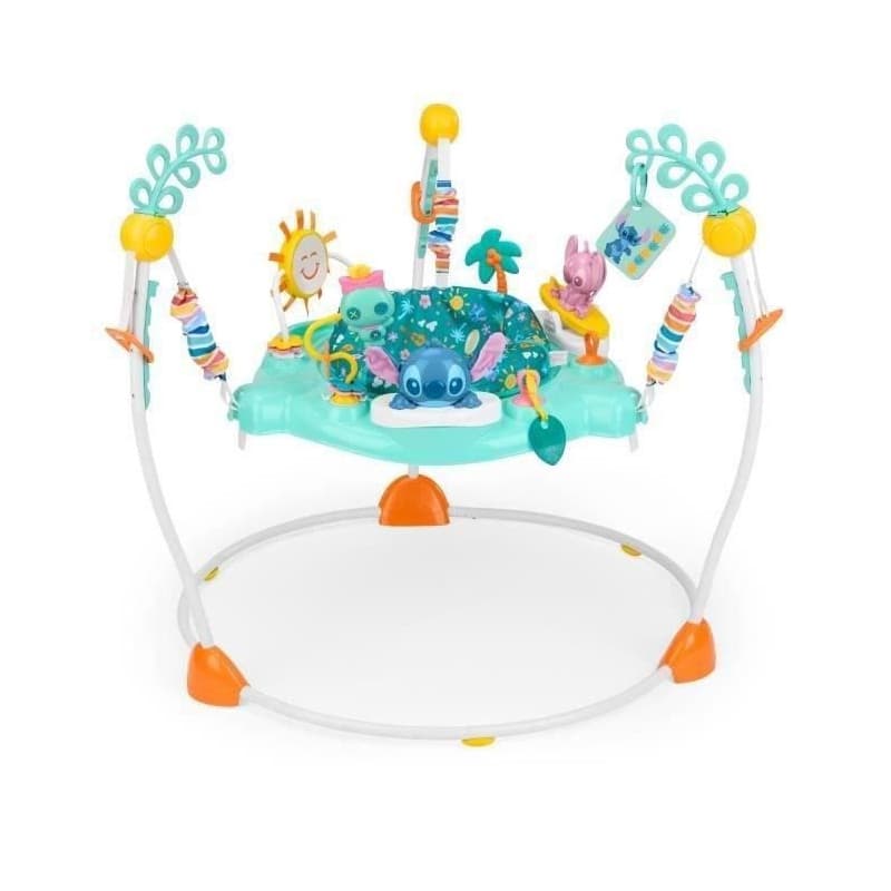 DISNEY BABY -STITCH- Aire d'éveil bébé multi-jouets, siege sauteur a rebonds évolutif, pivotant a 360° 10 jeux interactives Dis