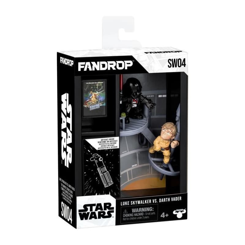 Figurine - FANDROP x STAR WARS - Luke vs Dark Vador - Vitrine avec scene culte + mini affiche - 18 cm