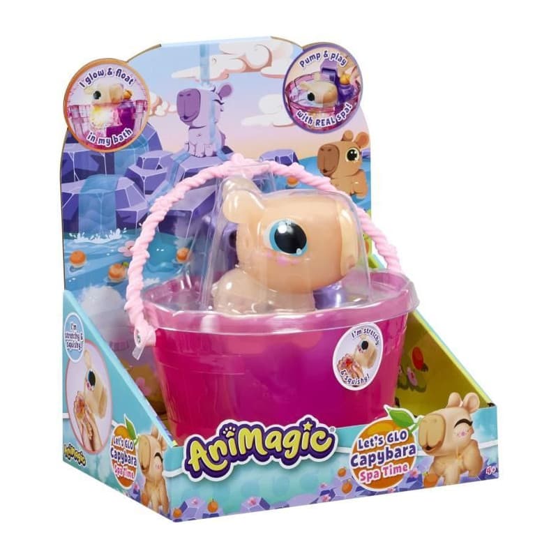 Animagic - GOLIATH - Let's Glo Capybara Spa Time - Animal intéractif - Marron