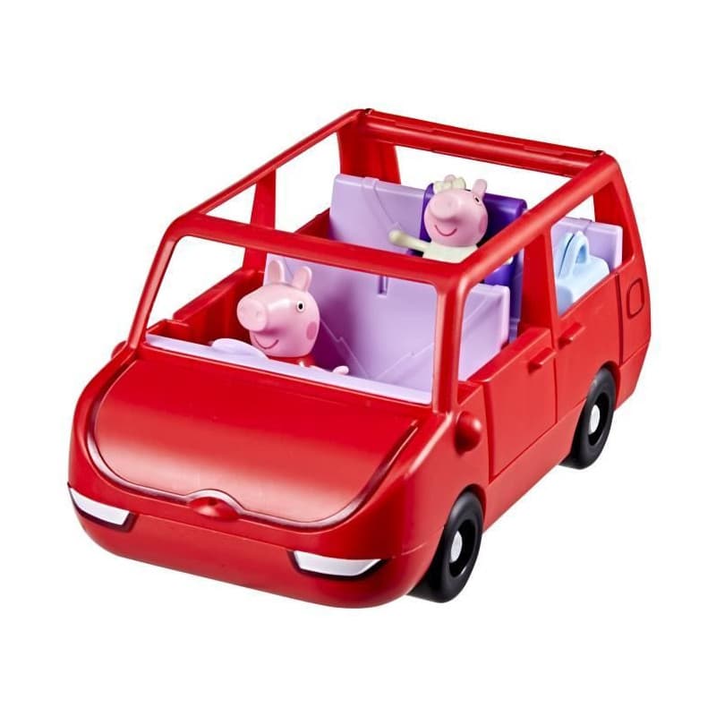 Peppa Pig La grande voiture familiale, coffret avec véhicule et 2 figurines, a partir de 3 ans